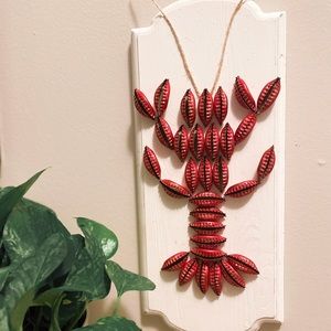 Lobster bottle cap wall hanging